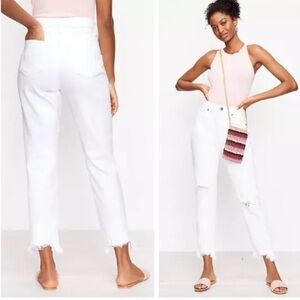 LOFT 90s high waist straight leg jeans - distressed white - size 28 - never worn